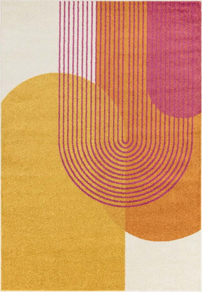 Žluto-oranžový koberec 200x290 cm Muse Orange Retro – Asiatic Carpets Asiatic Carpets