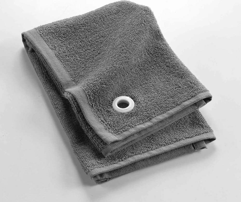 Antracitový froté bavlněný ručník 50x50 cm Cuistot – douceur d'intérieur Douceur d intérieur
