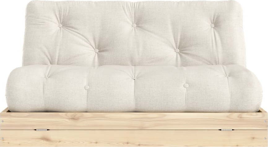 Béžová lněná rozkládací pohovka 145 cm Flip – Karup Design Karup Design