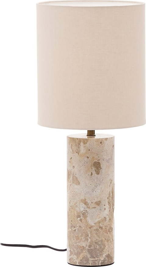 Béžová mramorová stolní lampa s textilním stínidlem (výška 54 cm) Raze – Kave Home Kave Home