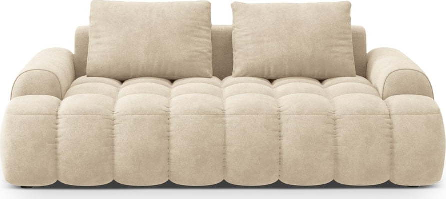 Béžová sametová pohovka 200 cm Linz – Cosmopolitan Design Cosmopolitan design