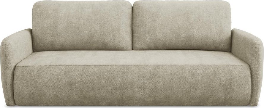 Béžová žinylková rozkládací/s úložným prostorem pohovka 218 cm Lilo – Makamii Makamii