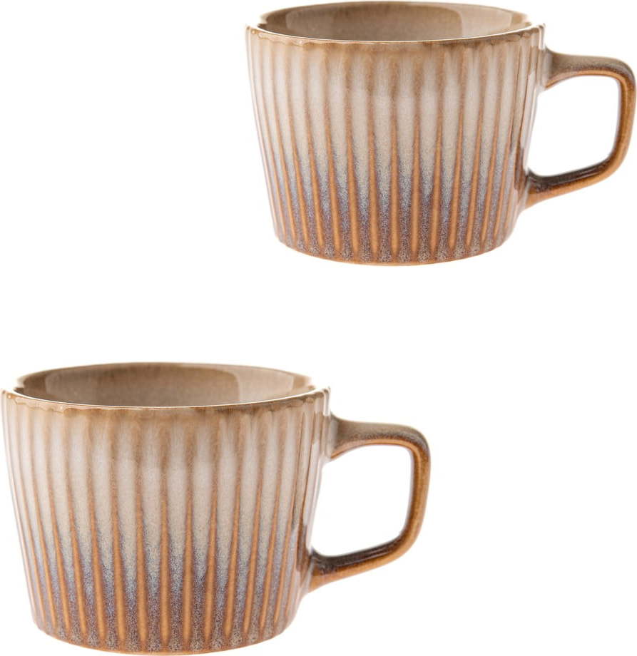 Béžové hrnky v sadě 2 ks na cappuccino z kameniny 190 ml Tone – Dakls Dakls