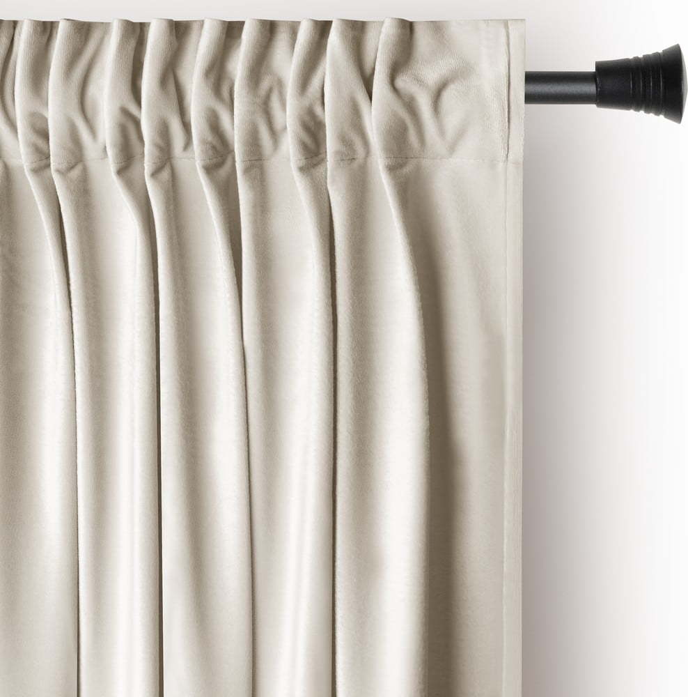 Béžový sametový dimout závěs 140x245 cm Pleat – Restilo Restilo