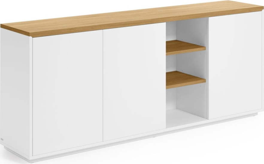 Bílá komoda v dekoru dubu 180x75x36 cm Abilen – Kave Home Kave Home