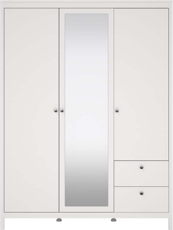 Bílá šatní skříň se zrcadlem 150x199x58 cm Madrid – Tvilum Tvilum