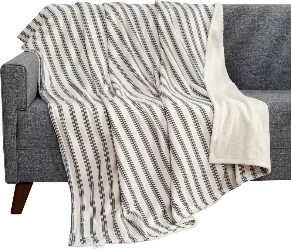 Bílá/antracitová deka 150x190 cm Soren Wellsoft – Mijolnir Mijolnir