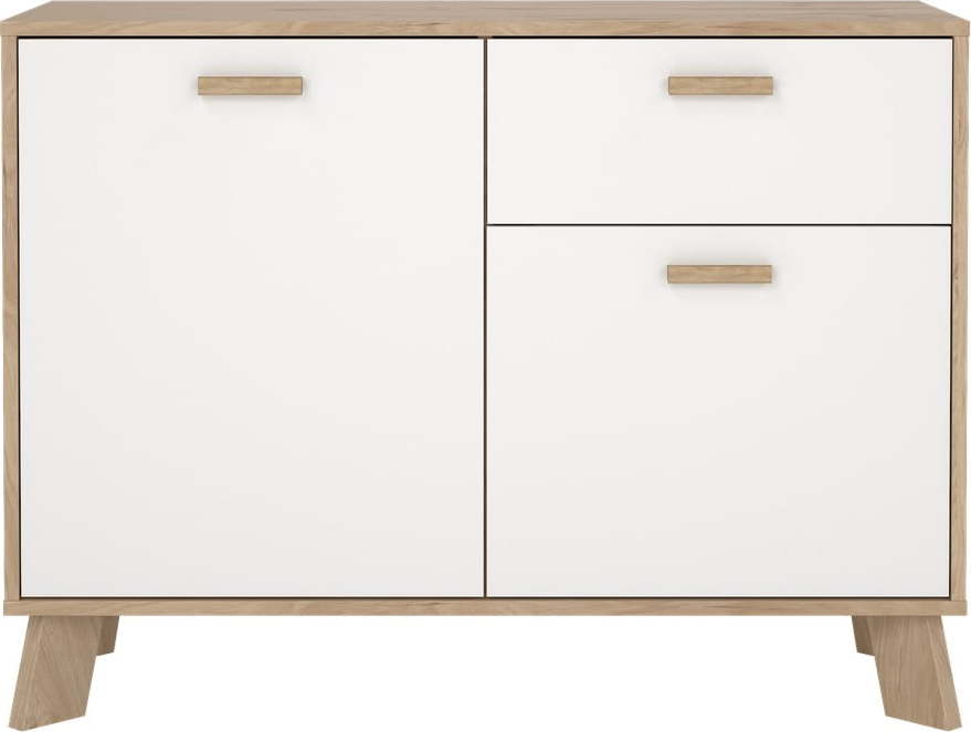 Bílá/v přírodní barvě komoda v dekoru dubu 99x73x39 cm Ikast – Tvilum Tvilum