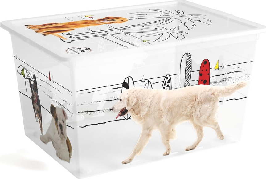 Bílý plastový úložný box s víkem 55x39x31 cm C Box Style – KIS KIS