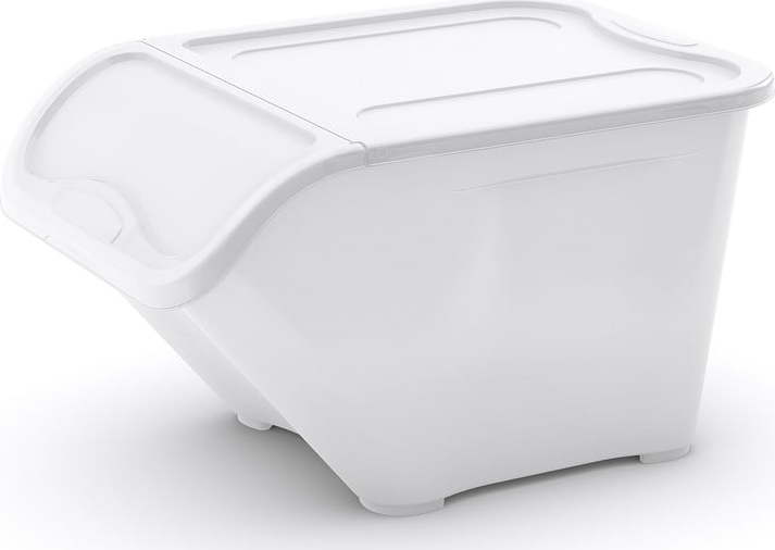Bílý plastový úložný box s víkem 55x39x32 cm All In Box – KIS KIS