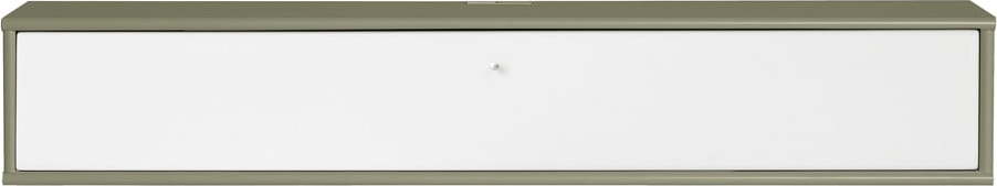 Bílý/khaki TV stolek 133x22x32