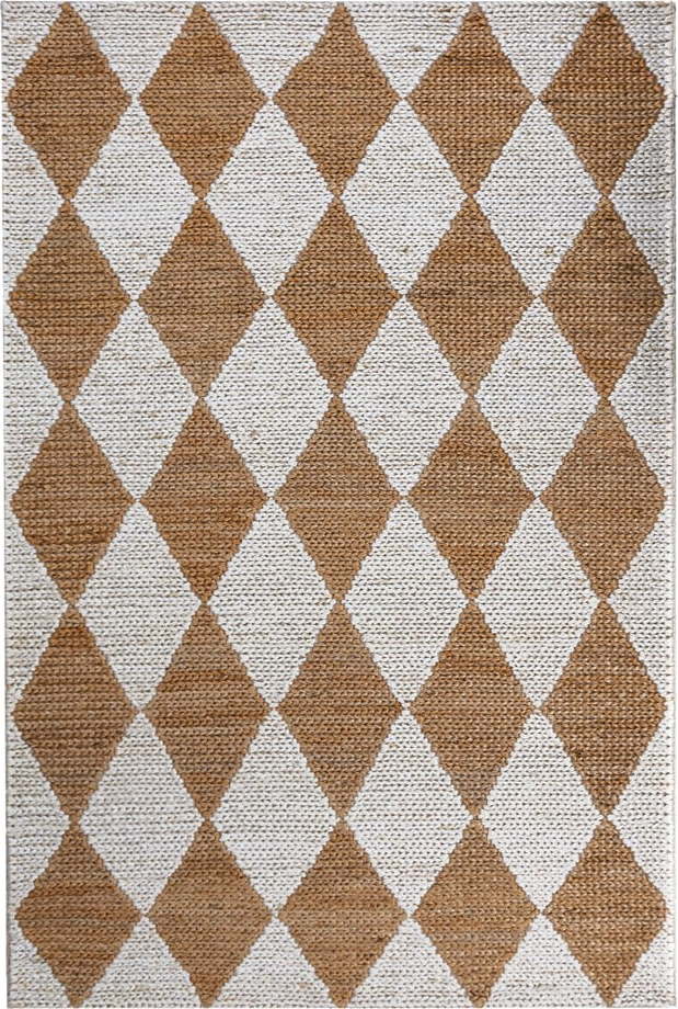 Bílý/v přírodní barvě ručně tkaný koberec s příměsí juty 120x170 cm Effie Diamond – Flair Rugs Flair Rugs