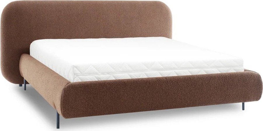 Čalouněná dvoulůžková postel s úložným prostorem s roštem 180x200 cm v terakotové barvě Pointt – ELTAP ELTAP