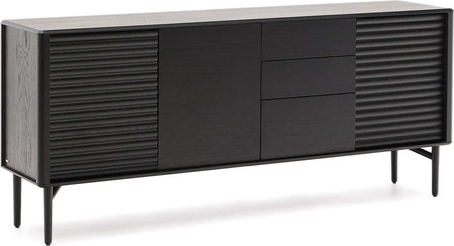 Černá komoda v dekoru dubu 200x86x45 cm Lenon – Kave Home Kave Home