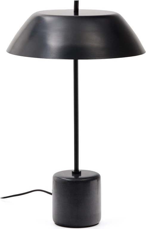 Černá mramorová stolní lampa s kovovým stínidlem (výška 58 cm) Sayra – Kave Home Kave Home