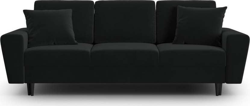 Černá sametová rozkládací/s úložným prostorem pohovka 235 cm Kyoto – Cosmopolitan Design Cosmopolitan design