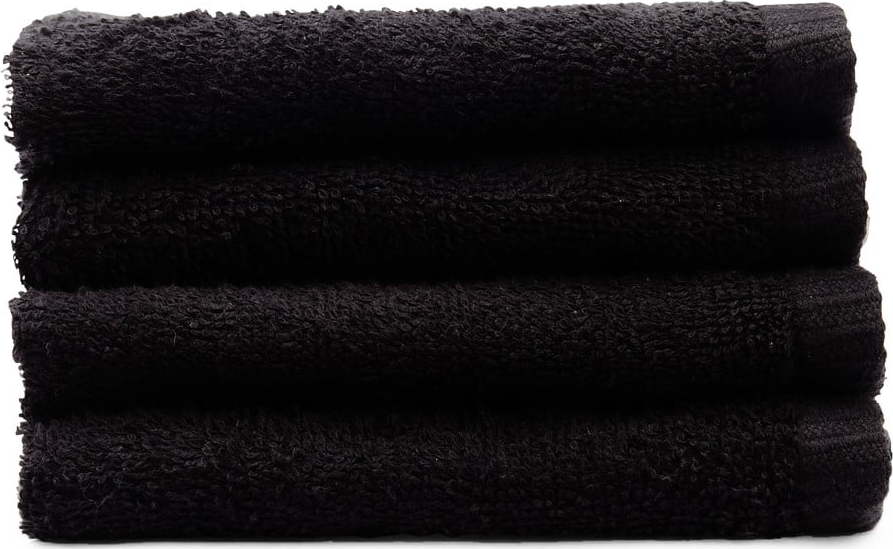 Černé rychleschnoucí/froté bavlněné ručníky v sadě 4 ks 30x30 cm Quick Dry – Catherine Lansfield Catherine Lansfield