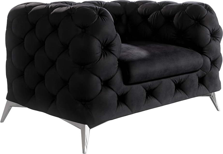 Černé sametové křeslo Chelsea – Ropez Ropez