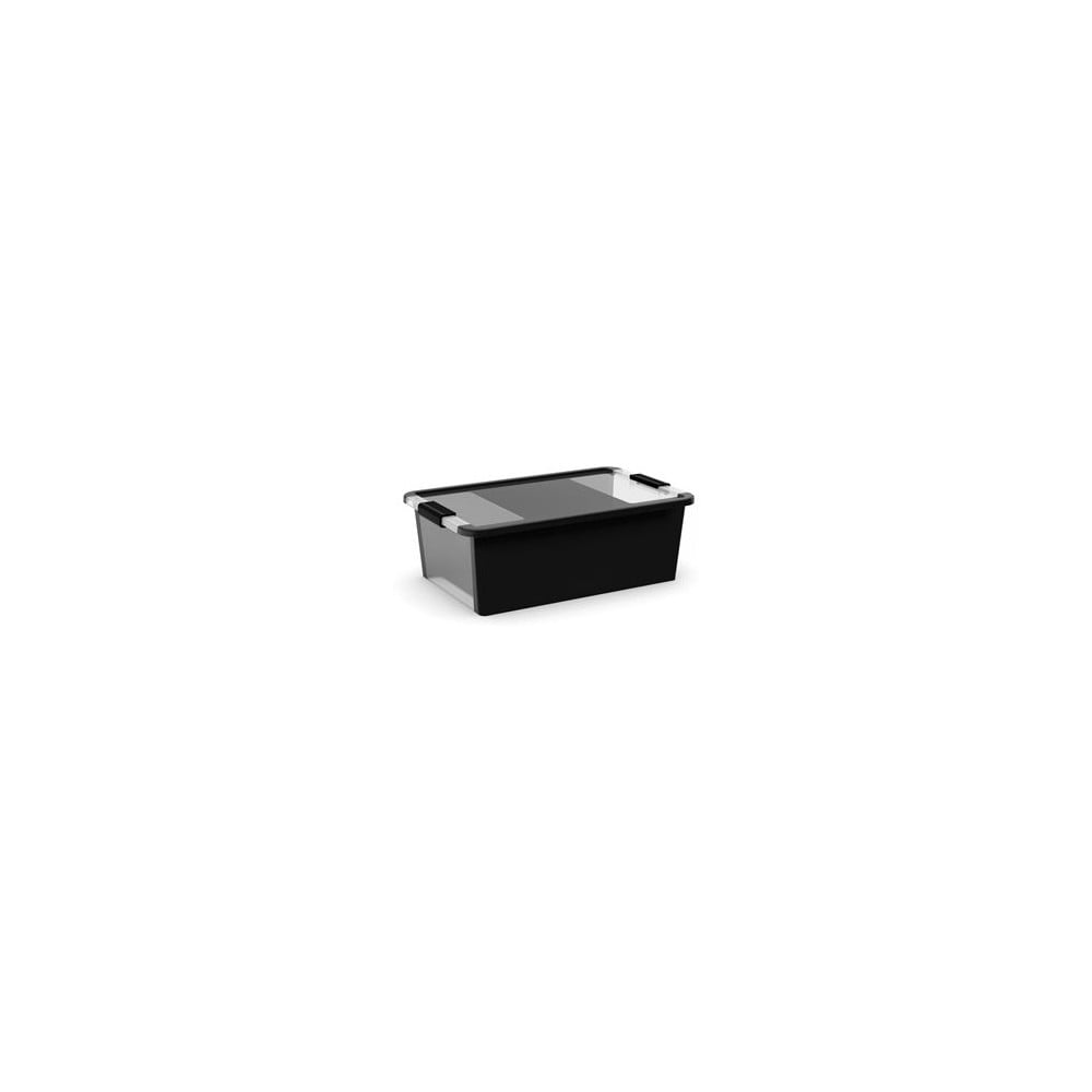 Černý plastový úložný box s víkem 55x35x19 cm Bi-Box M – KIS KIS