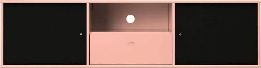 Černý/růžový TV stolek 161x42x45 cm Mistral – Hammel Furniture Hammel Furniture