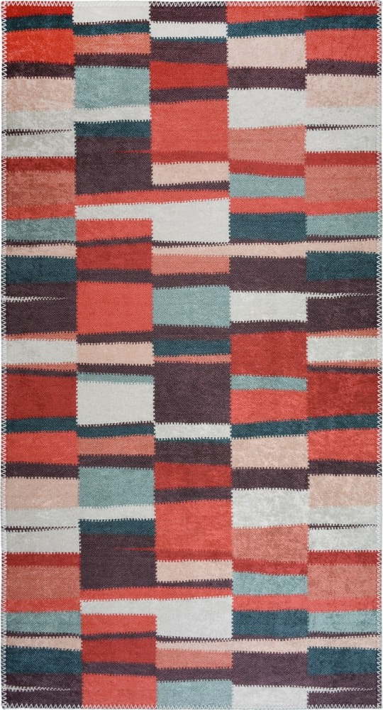 Červený pratelný koberec 60x100 cm Blocks of Fun – Vitaus Vitaus