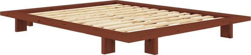 Dvoulůžková postel z borovicového dřeva bez čela s roštem 180x200 cm v terakotové barvě Japan – Karup Design Karup Design