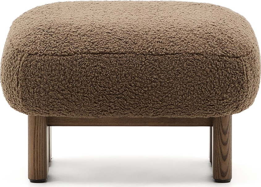 Hnědá podnožka z textilie bouclé Nema – Kave Home Kave Home