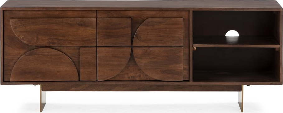Hnědý TV stolek z mangového dřeva 145x55x40 cm Trisha – MOME Mome