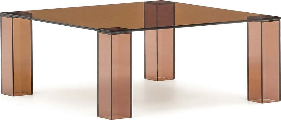 Hnědý skleněný konferenční stolek 85x85 cm Adularia – Kave Home Kave Home