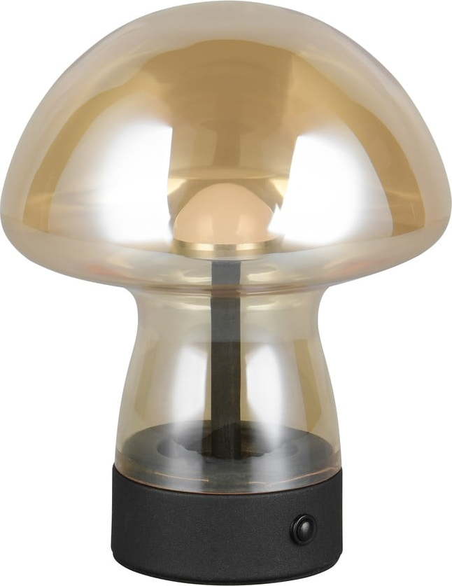 Jantarová LED stolní lampa se skleněným stínidlem (výška 18 cm) Dooley – Trio TRIO