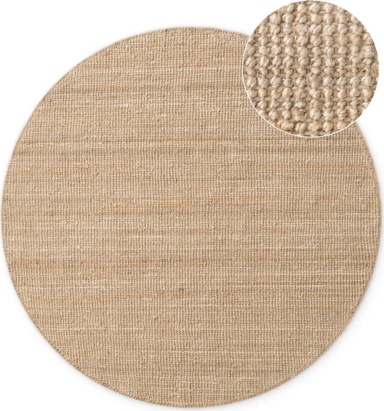 Jutový kulatý koberec v přírodní barvě ø 200 cm Bouclé Jaipur – Hanse Home Hanse Home