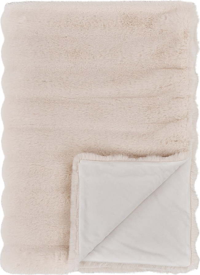 Krémová deka z umělé kožešiny 130x180 cm Galena – House Nordic House Nordic