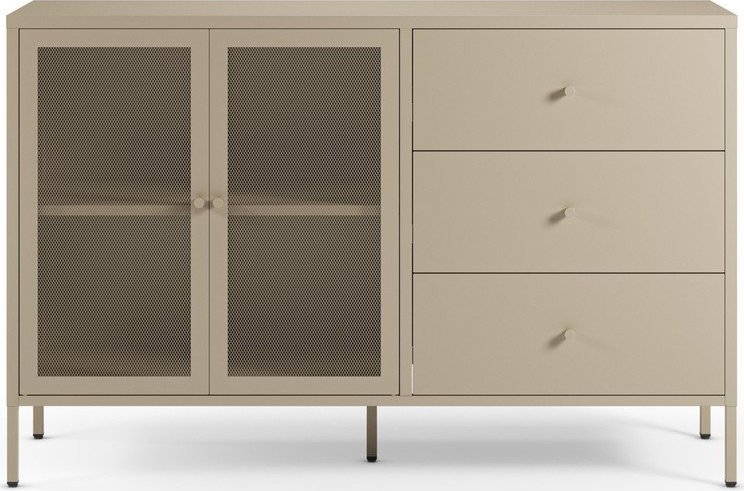 Krémová kovová komoda 140x90x40 cm Fayna – Marckeric Marckeric