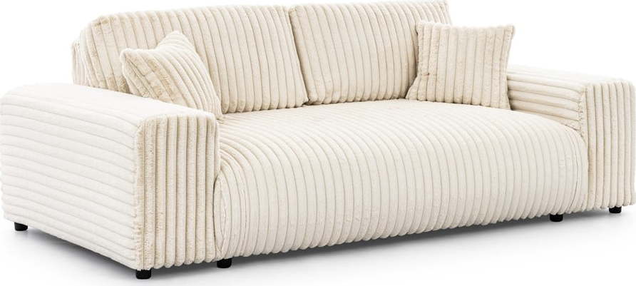 Krémová manšestrová pohovka 213 cm Justin – Ropez Ropez