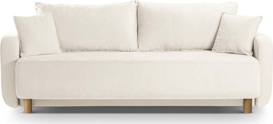 Krémová rozkládací pohovka s úložným prostorem 231 cm Elen – Micadoni Micadoni