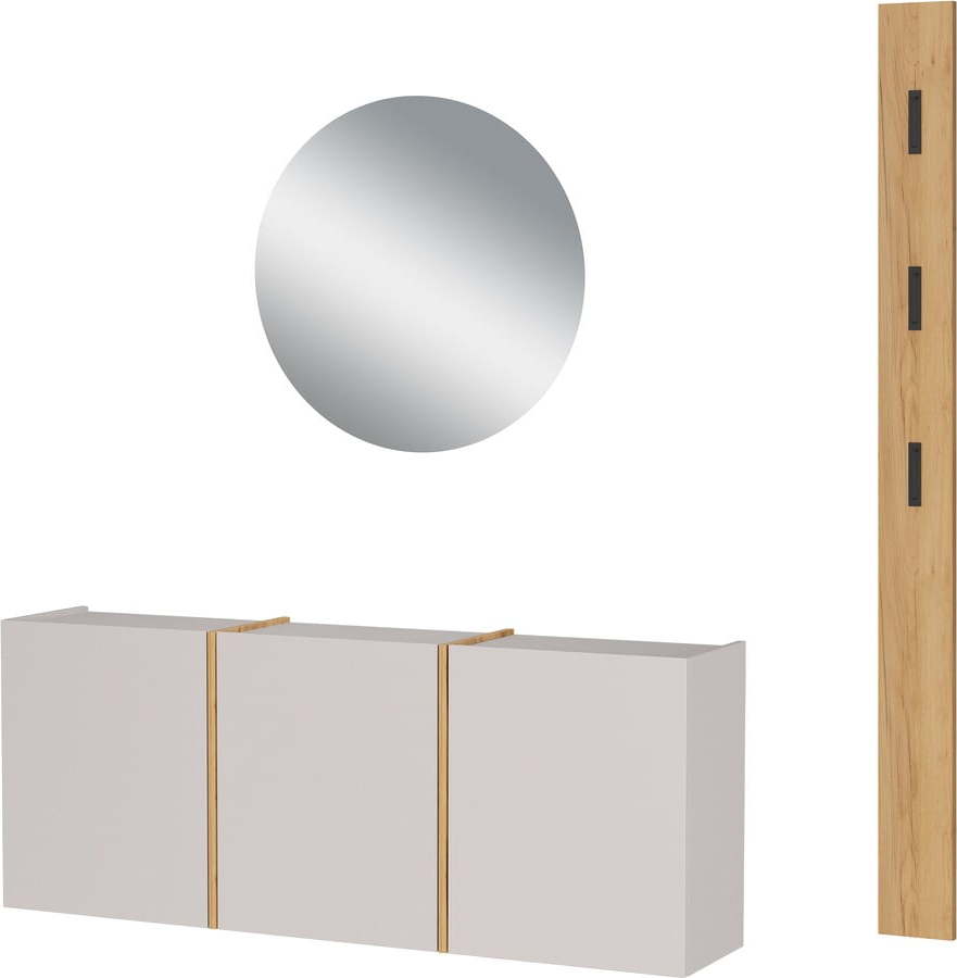 Krémová/v přírodní barvě předsíňová sestava 168x200x27 cm Libbiano – Germania Germania