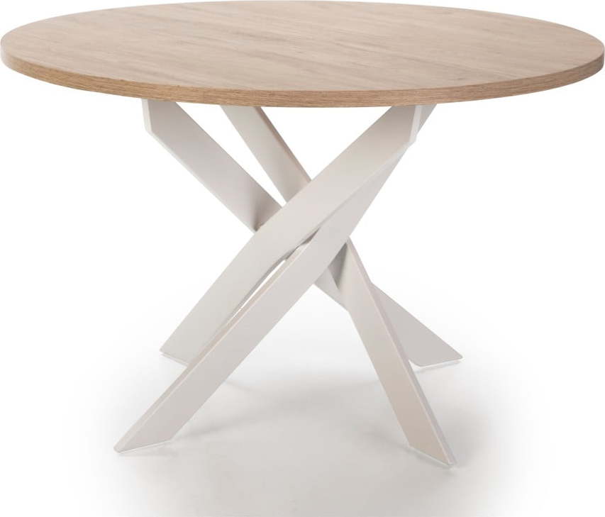 Kulatý jídelní stůl s deskou v dubovém dekoru ø 120 cm Ther – Marckeric Marckeric