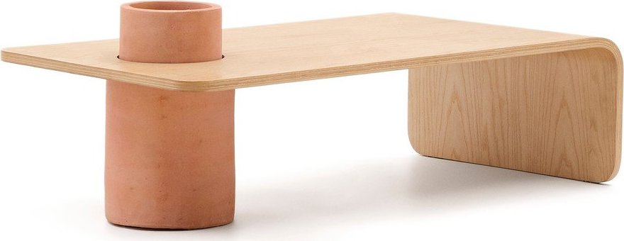 Kulatý konferenční stolek v dekoru jasanu v přírodní barvě 60x110 cm Olaria – Kave Home Kave Home