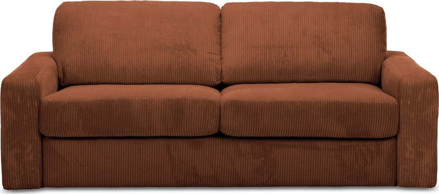 Manšestrová rozkládací pohovka v terakotové barvě 195 cm Nona – Makamii Makamii