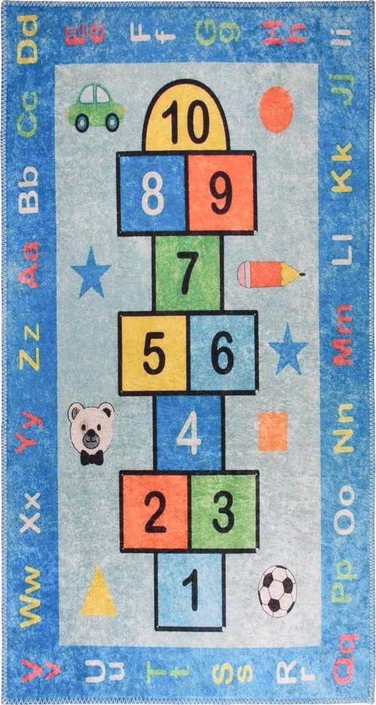 Modrý pratelný dětský hrací koberec 160x230 cm Hopscotch Blue – Vitaus Vitaus