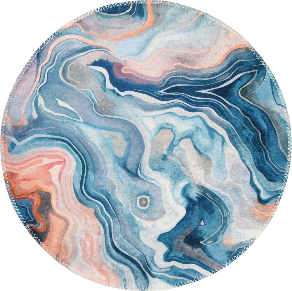 Modrý/růžový pratelný kulatý koberec ø 100 cm Colors of Joy – Vitaus Vitaus