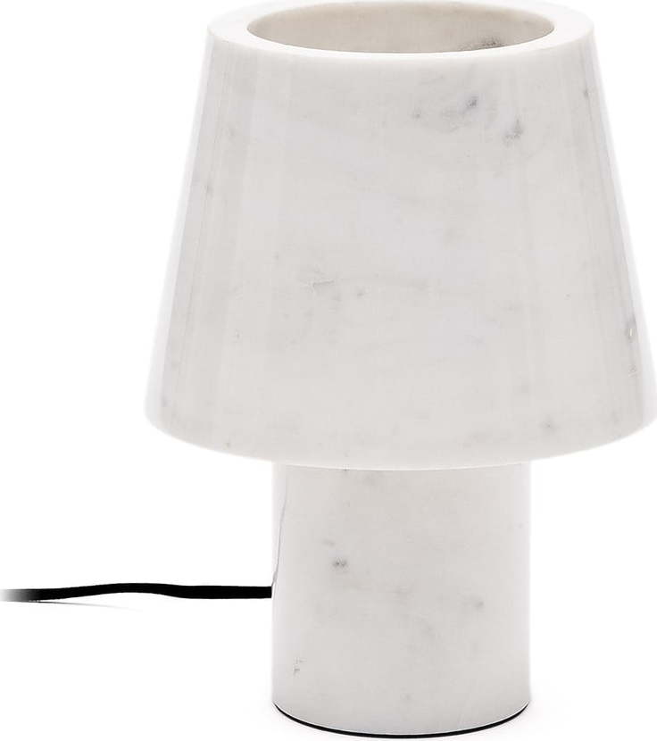 Mramorová stolní lampa slonovinová s mramorovým stínidlem (výška 27 cm) Alaro – Kave Home Kave Home