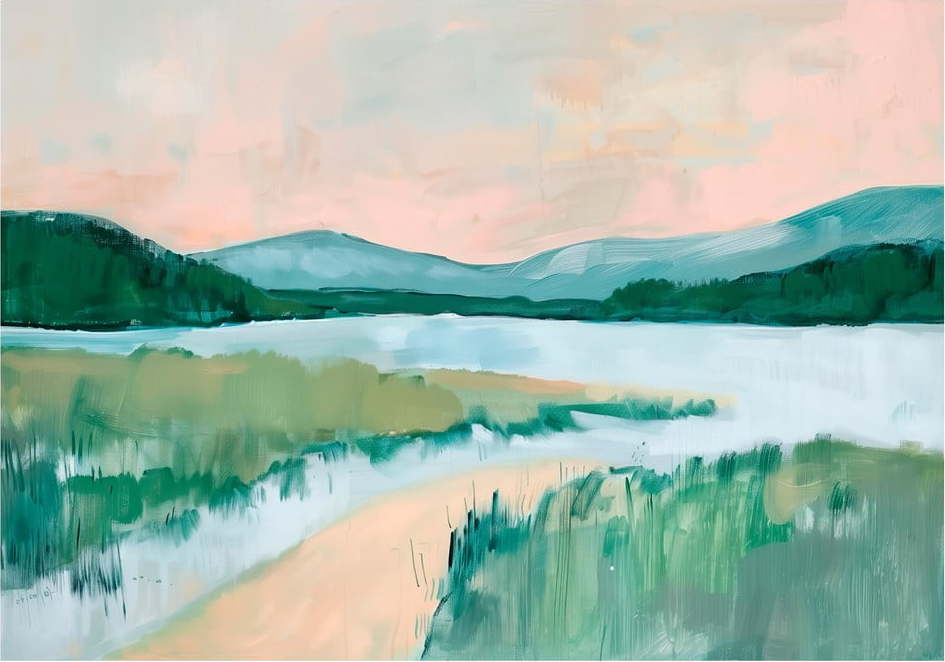 Obraz 70x100 cm Gouache Lake – Styler Styler