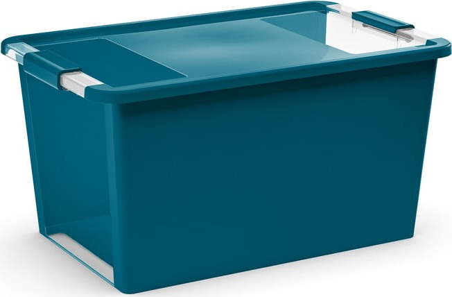 Plastový úložný box s víkem v petrolejové barvě 55x35x28 cm Bi-Box – KIS KIS