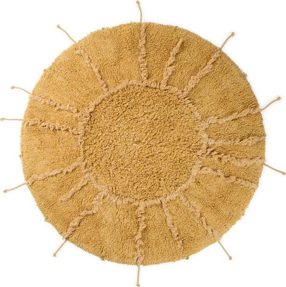 Pratelný ručně tkaný bavlněný kulatý koberec v hořčicové barvě ø 100 cm Solar Multishape – Lorena Canals Lorena Canals