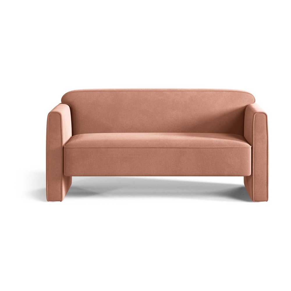 Růžová sametová pohovka 140 cm Abby – Micadoni Micadoni