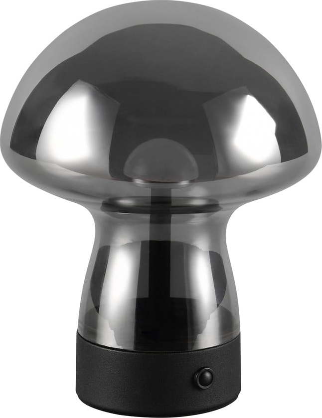 Šedá LED stolní lampa se skleněným stínidlem (výška 18 cm) Dooley – Trio TRIO