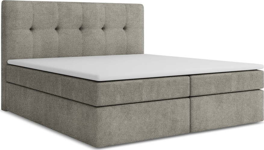 Šedá boxspring postel s úložným prostorem 180x200 cm Palta – Makamii Makamii