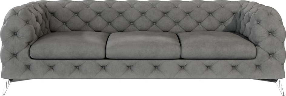 Šedá sametová pohovka 243 cm Chelsea – Ropez Ropez