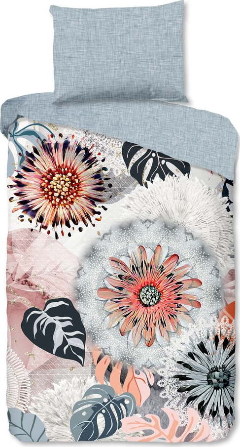 Šedé flanelové povlečení na jednolůžko 140x200 cm Ralvira – HIP HIP